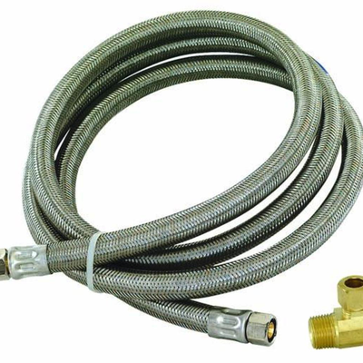 USD Products 21-82460-EL Dishwasher 60" Stainless Steel Water Supply Line 3/8" Compression W/Elbow