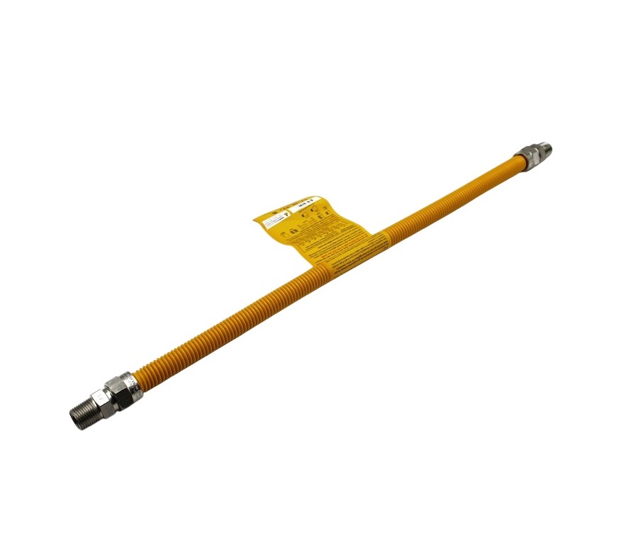 USD Products 303-3131-60 Gas Connector Yellow Coated 5/8" OD 1/2" X 1/2" SS MIP 60"L