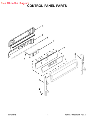 Whirlpool W10528782 Oven Switch Membrane