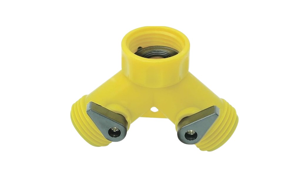 Ez-Flo 70135 Twin Hose Connector Dual Shut Off Plastic