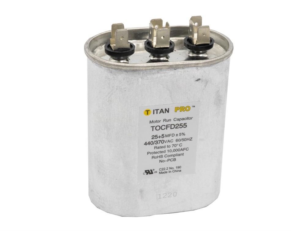 Packard TOCFD255 Oval Dual Run Capacitor 25+05 MFD 440/370V