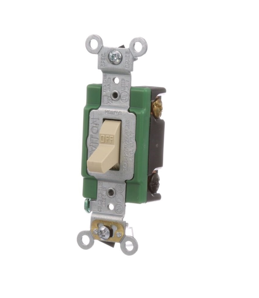 SECO 1173 Green/BrownToggle Switch W/ 2-3/8" Hole 30A/120-277V