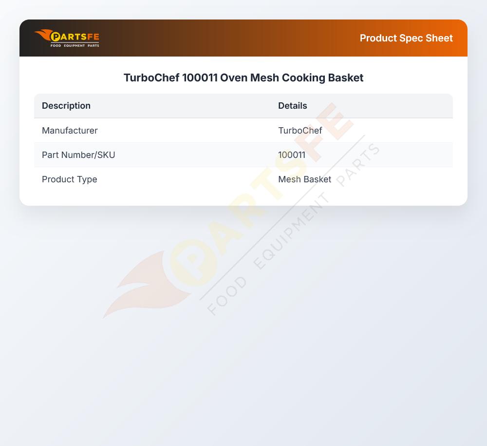 TurboChef 100011 Oven Mesh Cooking Basket