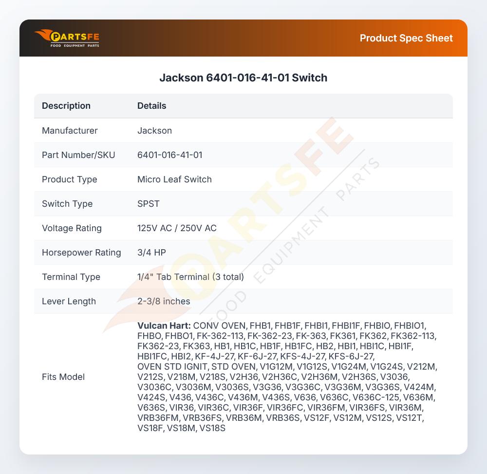 Jackson 6401-016-41-01 Switch