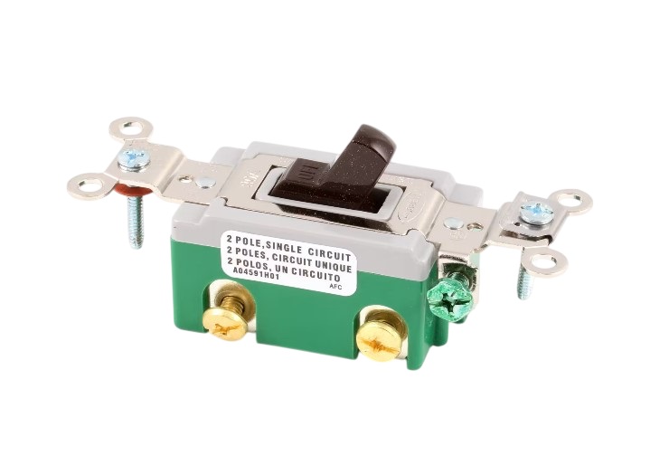 Delfield 2194212 Toggle Switch Green/Brown 2-Pole 30A W/2-3/8" Hole 120-277V